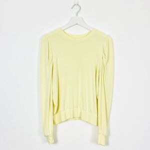 Dynamite Light Yellow Puff Shoulder Sweatshirt